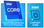 intel CORE, intel CHIPSET Z790 logos