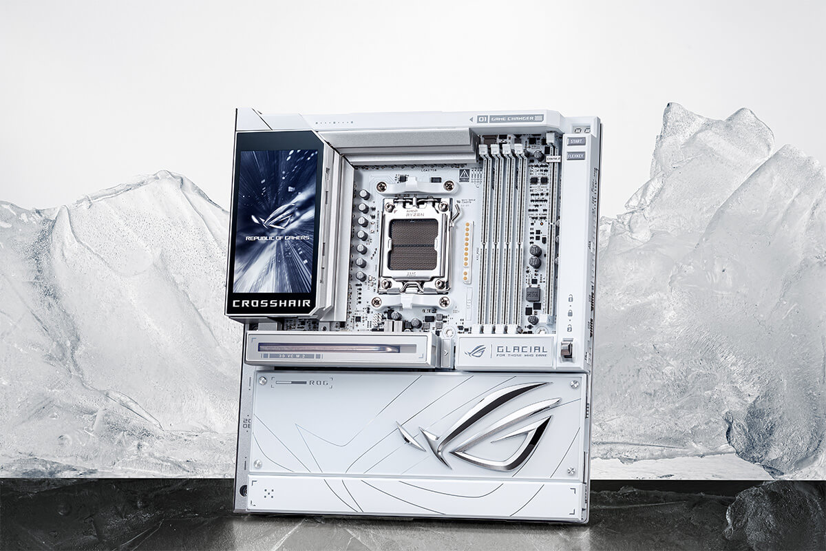 Szenario-Foto des ROG Crosshair X870E Glacial