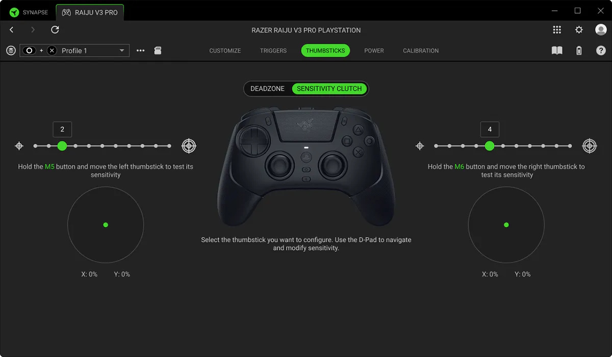 THUMBSTICK SENSITIVITY