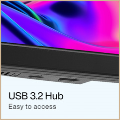 USB 3.2 hub is on the front bottom of monitor, it’s easier to connect your devices to PA248CRV