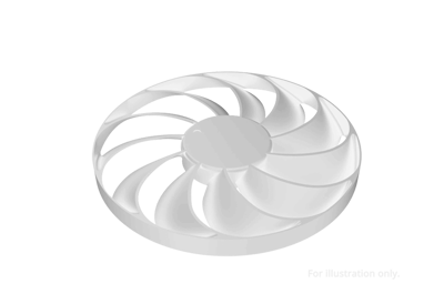 Prime Radeon RX 9070 XT White Edition fan illustration