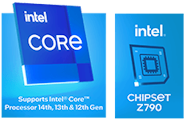 intel CORE, intel CHIPSET Z790 logos