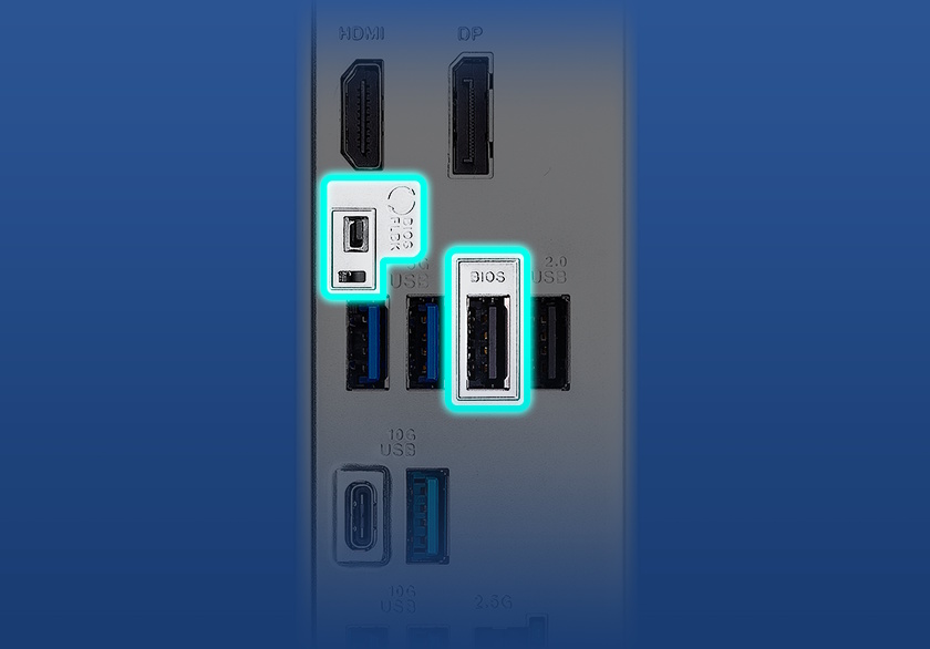 Grafik zur Darstellung der PRIME B850-PLUS WIFI BIOS FlashBack-Funktion.