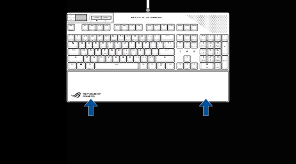 Attach the wrist rest to the keyboard.