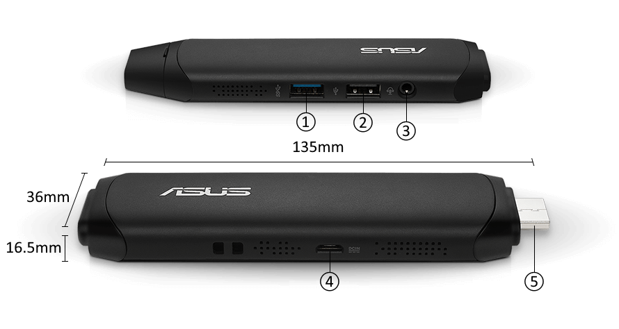 Asus Vivostick Ts10 Pocket Sized Pc Stick Atom X5 Z50 1 4ghz 2gb Lpddr3 Ram 32gb Emmc Intel Hd Graphics Ts10 B1d