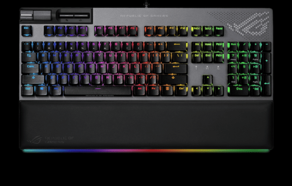 ROG Strix Flare II Animate top view with aura sync lighting effect