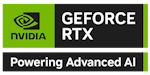 NVIDIA Geforce RTX powering advanced ai badge