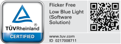 TÜV Rheinland zertifiziert Flicker Free Low Blue Light Content
