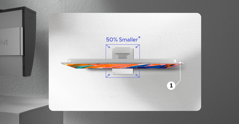 Ultra-slim monitor design: 50% smaller footprint with only 8mm depth.