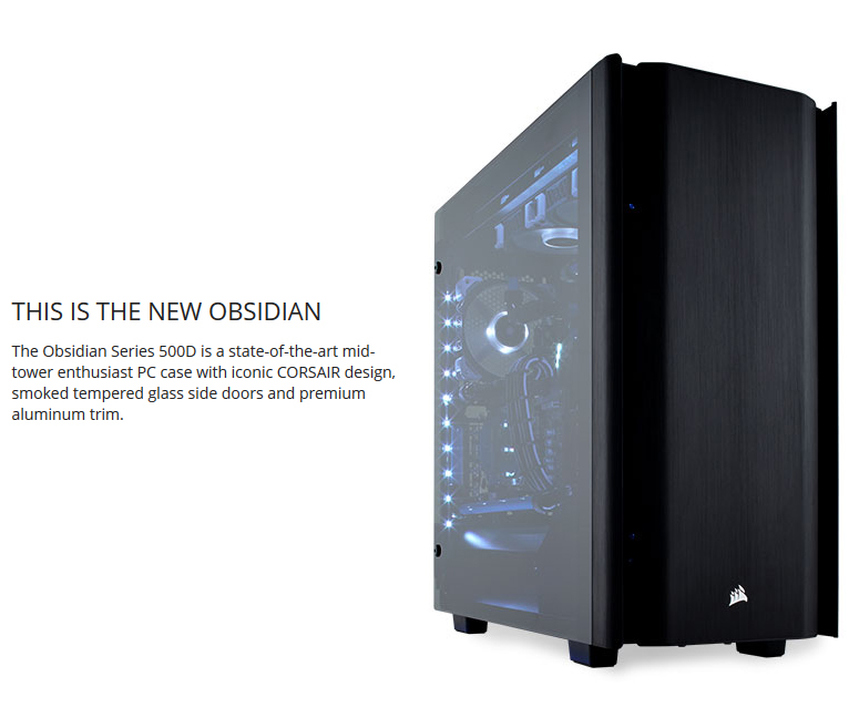 CORSAIR OBSIDIAN 500D TG ATX CASING (end 5/26/2023 12:00 AM)