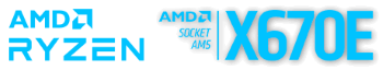 RYZEN AMD, AMD SOCKET AMS X670E logos