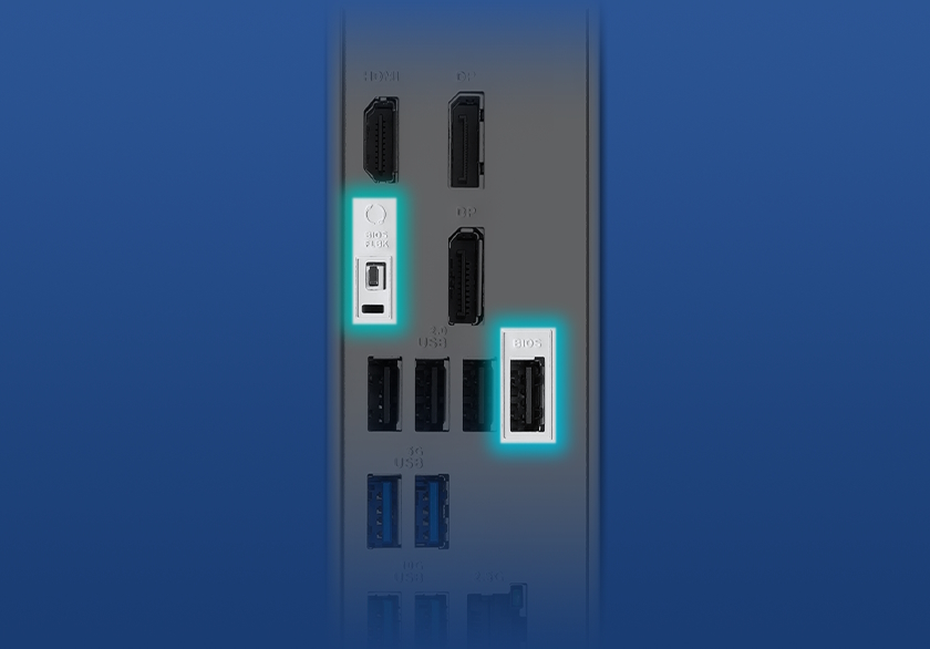 Die Grafik zeigt die PRIME B850M-A WIFI BIOS FlashBack Funktion.