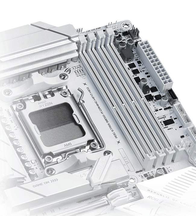 Mit dem ROG STRIX B850-A GAMING WIFI7 Neo kannst du den Speicher auf bis zu 9000+ MT/s übertakten.
