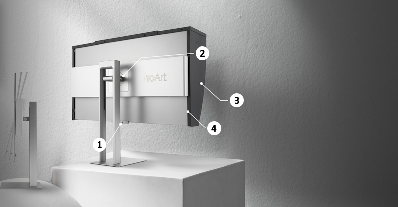 ProArt Display with premium aluminum body design and ergonomic joystick for easy navigation.