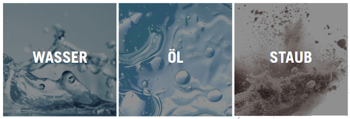 WASSER. ÖL. STAUB.