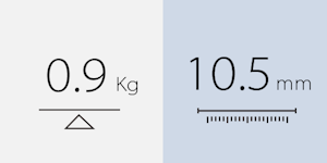 MB16AHV weights 0.9kg and as slim as 10.5mm