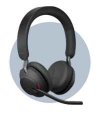 Jabra Evolve2 65 Flex Stereo Headset with Bluetooth, Wireless Charging Pad  - Noise-Cancelling ClearVoice Technology & Hybrid Active Noise Cancellation