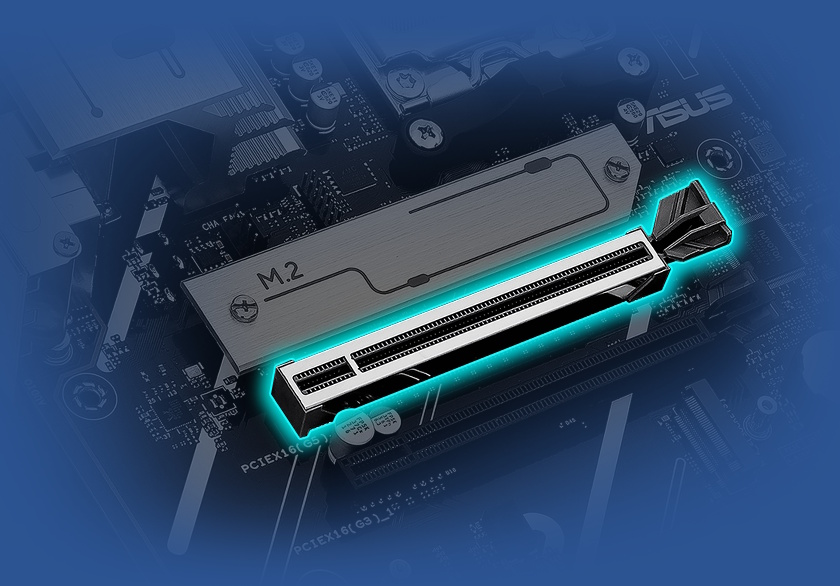 Grafik zur Darstellung der PRIME B850-PLUS WIFI SafeSlot-Funktion.