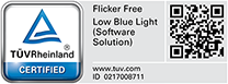 TÜV Rheinland certified to protect users from potentially harmful blue light.