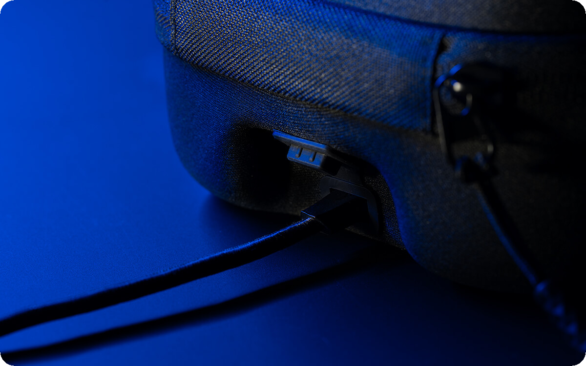 Portable case rear with charging cable
