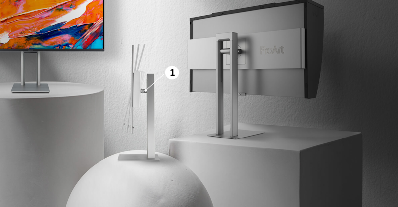 Ergonomic monitor stand with tilt, pivot, and height adjustment for optimal viewing comfort.
